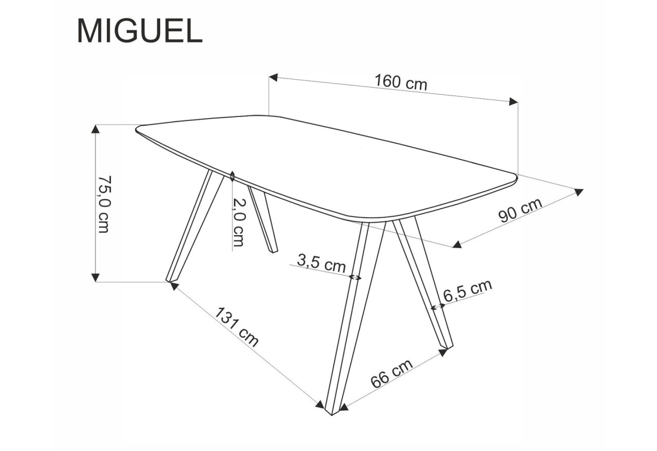 Esstisch Miguel (90x160)