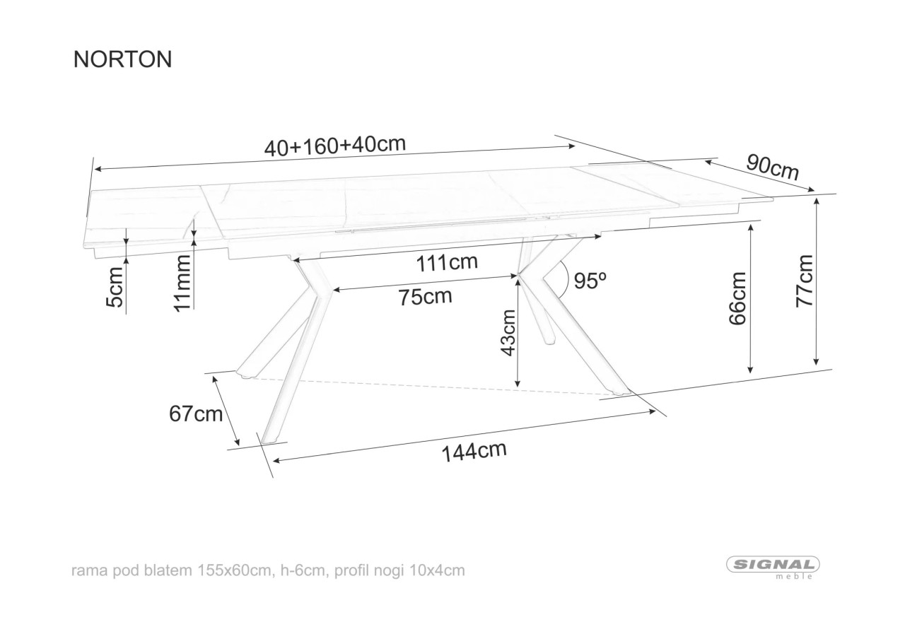 Esstisch Norton (90x160-240)