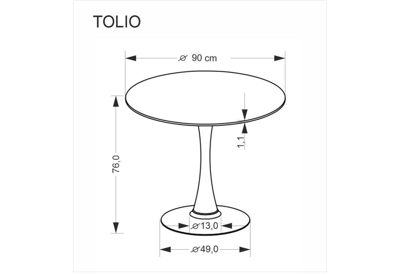 Esstisch Tolio (o90x76)
