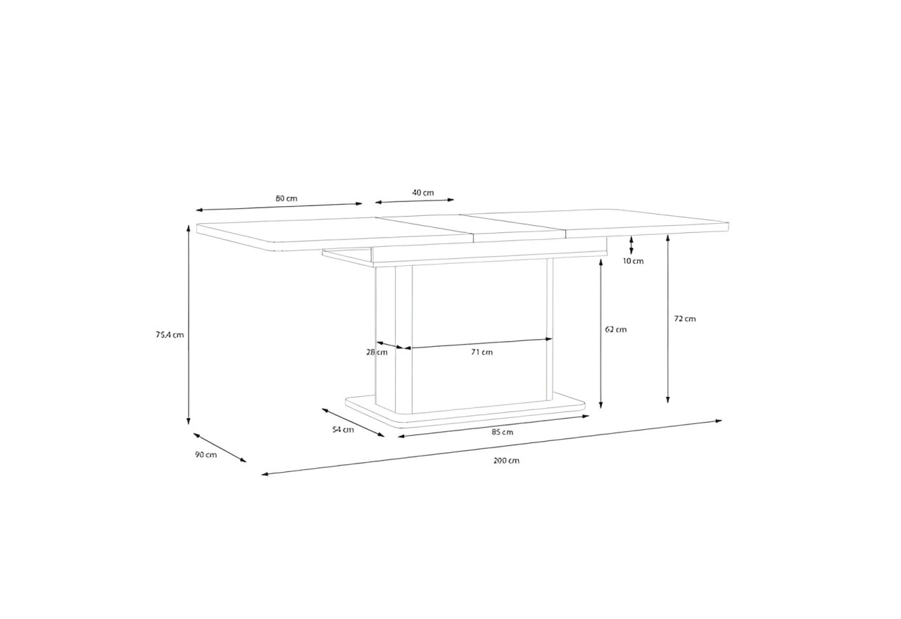 Esstisch Vodol (90x160-200)