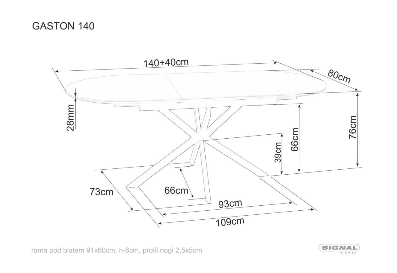 Esstisch Gaston Premium XL (75x140-180)