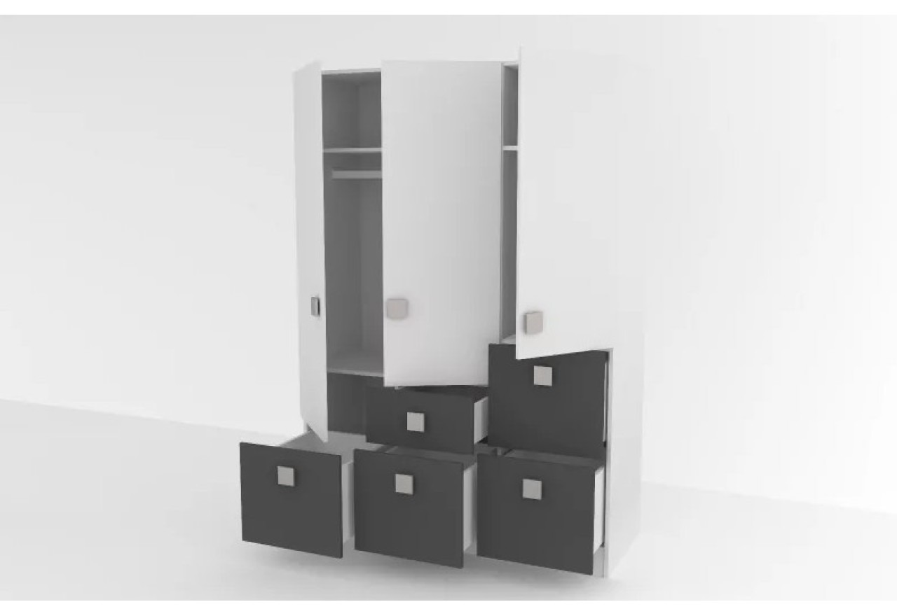 Kleiderschrank Endi M (140cm)