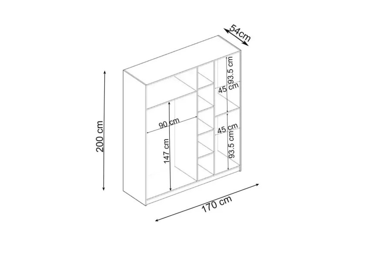 Kleiderschrank Harmoni (170cm)