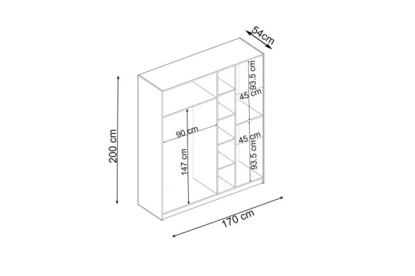 Kleiderschrank Harmoni (170cm)