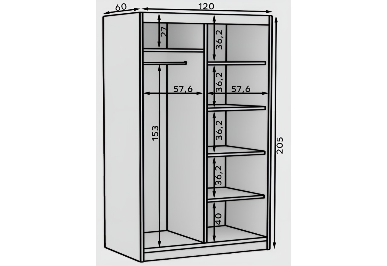 Kleiderschrank Helga (120cm)