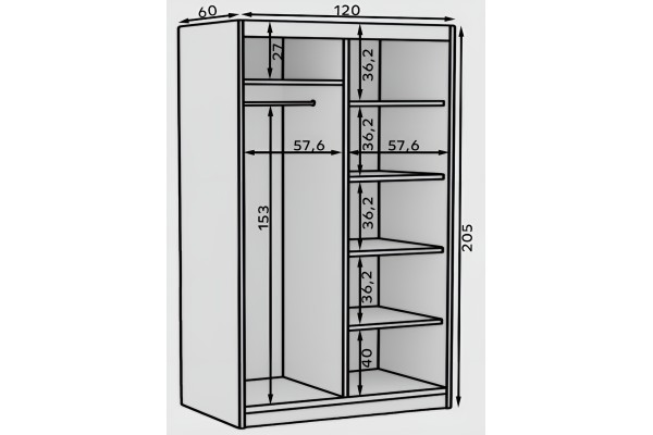 Kleiderschrank Helga (120cm)