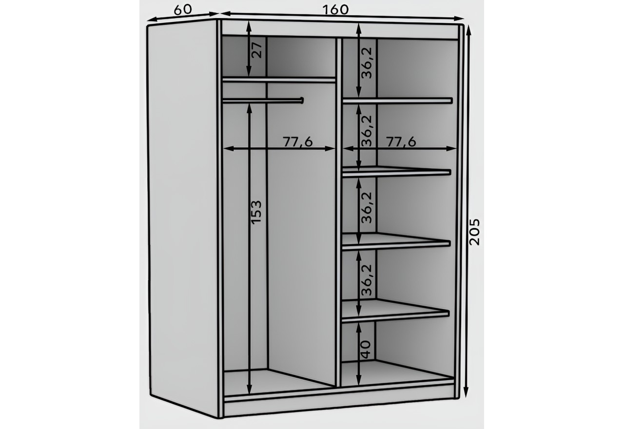 Kleiderschrank Helga (160cm)