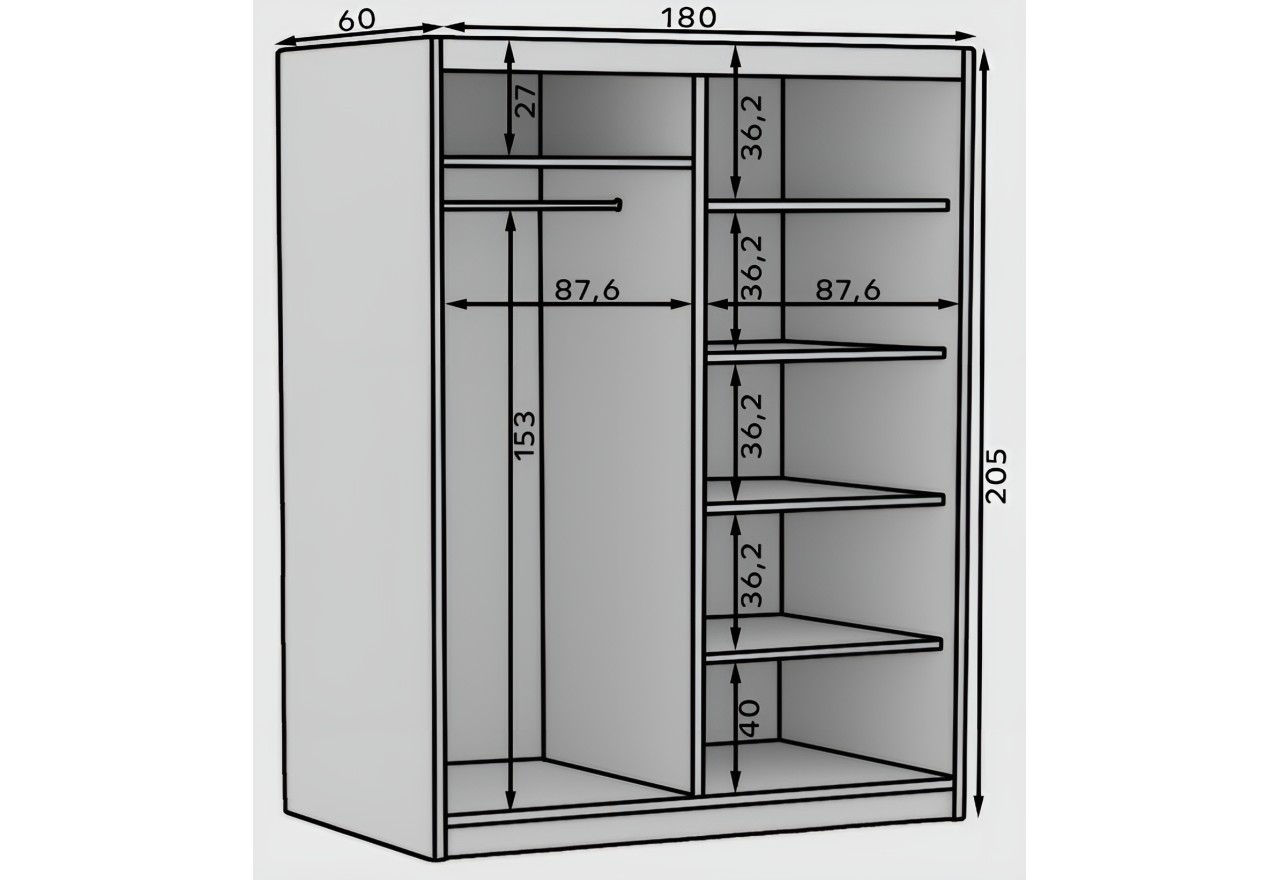 Kleiderschrank Helga (180cm)