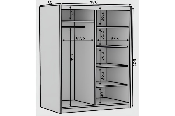 Kleiderschrank Helga (180cm)