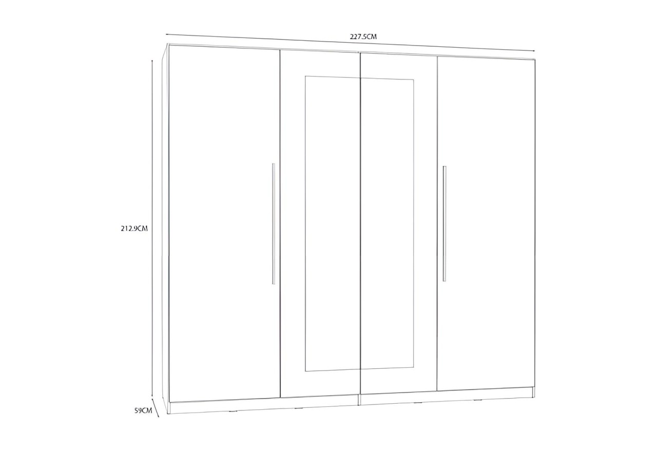 Kleiderschrank Hellen (228cm)