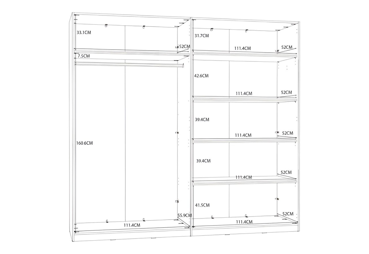 Kleiderschrank Hellen (228cm)