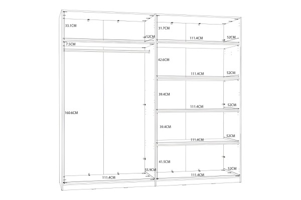 Kleiderschrank Hellen (228cm)