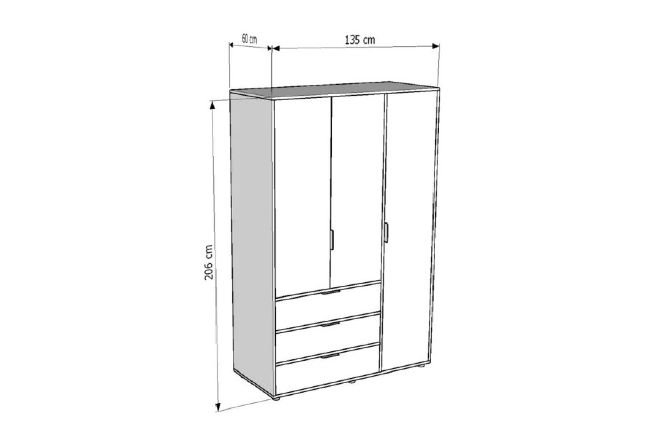 Kleiderschrank Kashmir (135cm)
