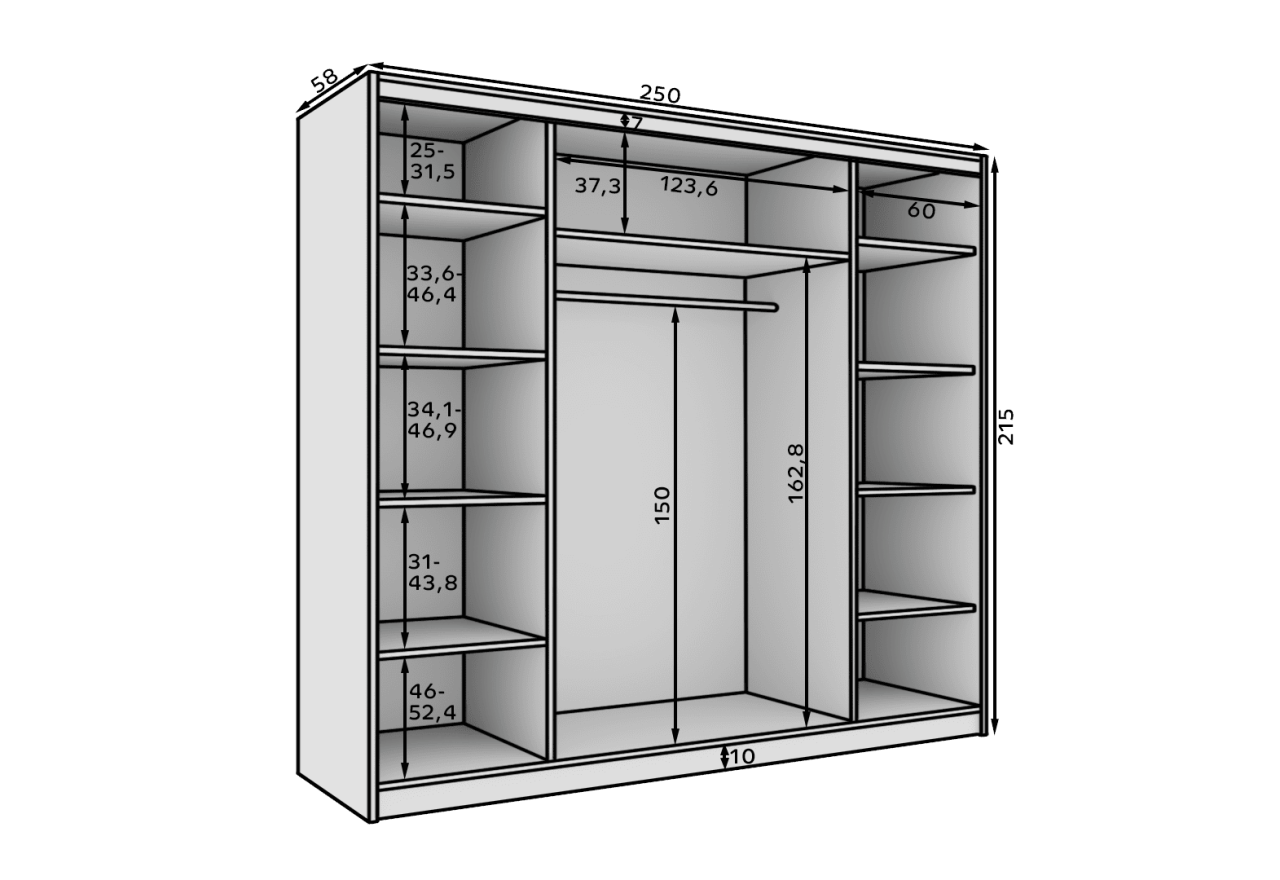 Kleiderschrank Maxi (250cm)