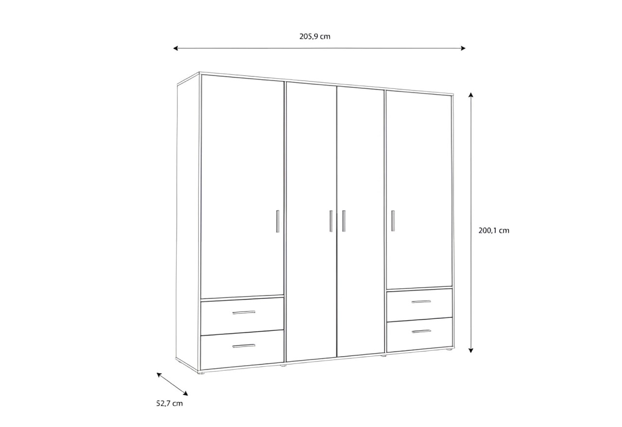 Kleiderschrank Mokaro XL (206cm)