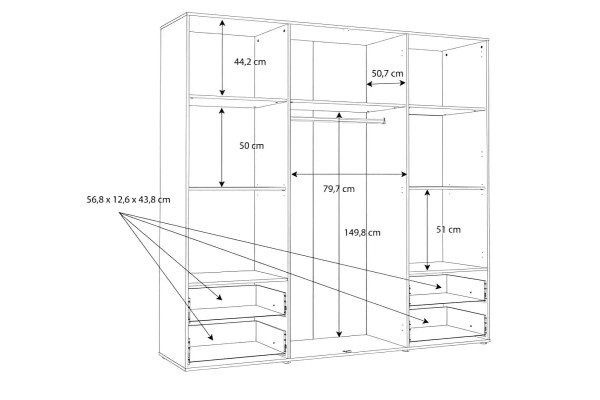 Kleiderschrank Mokaro XL (206cm)