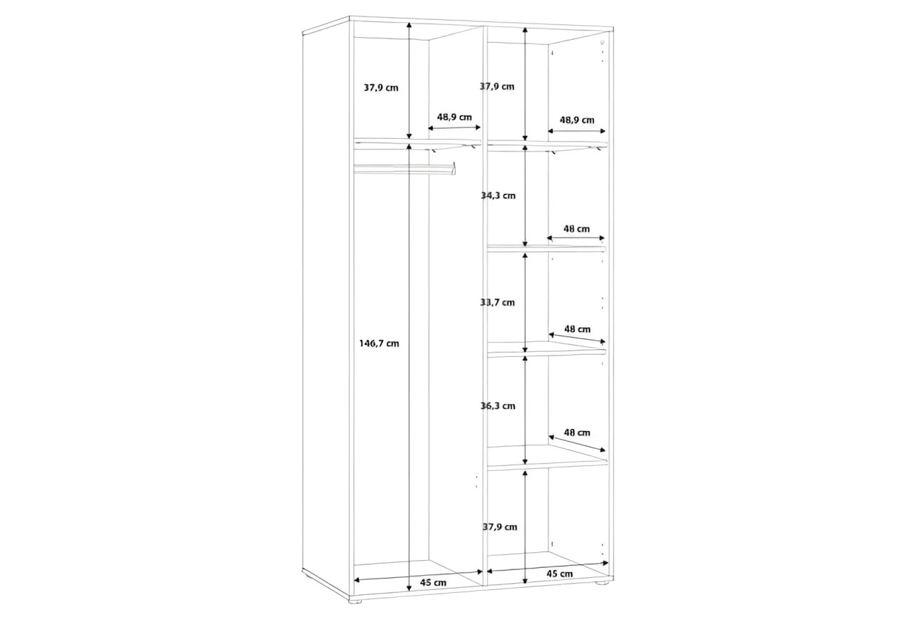 Kleiderschrank Mokaro M (95cm)
