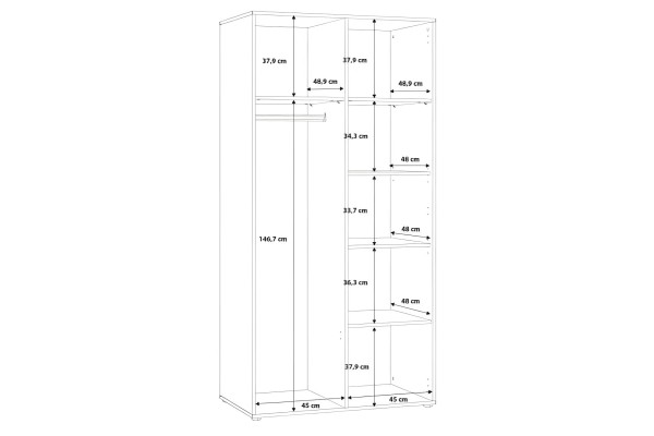 Kleiderschrank Mokaro M (95cm)
