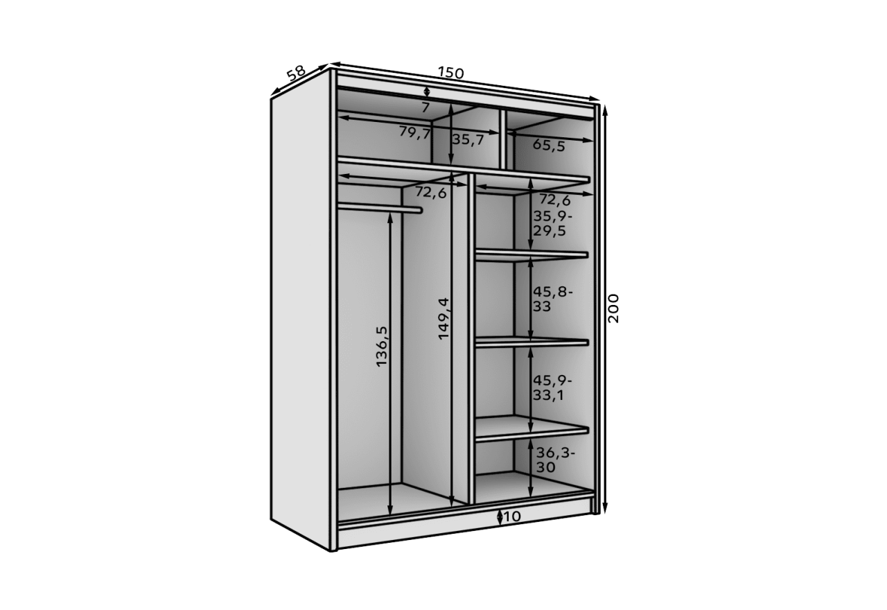 Kleiderschrank Mona  (150cm)