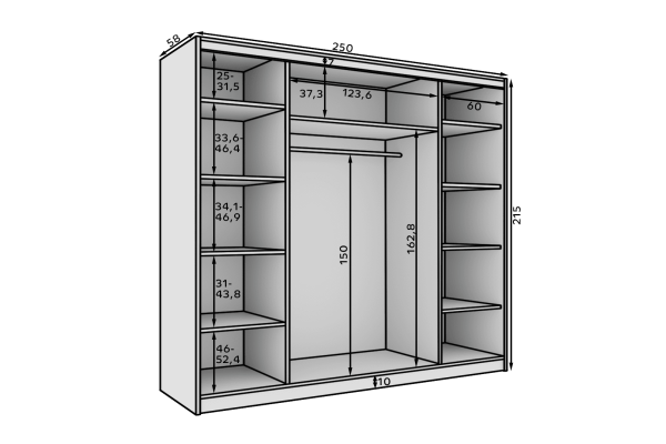 Kleiderschrank Napoli (250cm)