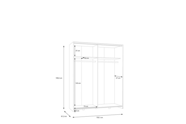 Kleiderschrank Orovivo (150cm)