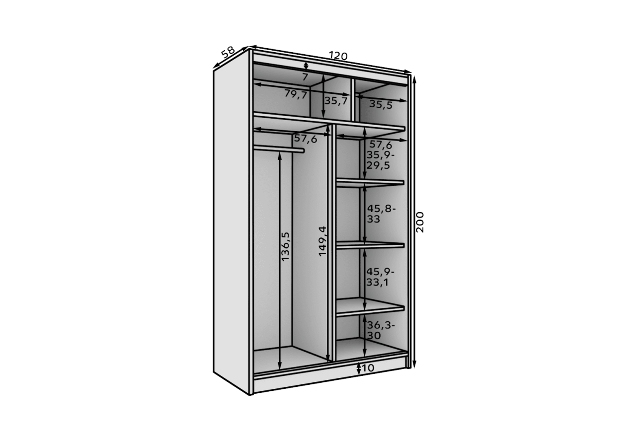 Kleiderschrank Paola (120cm)