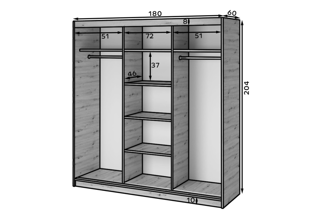 Kleiderschrank  Platon XL (180cm) 