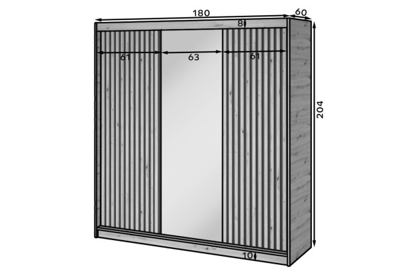 Kleiderschrank  Platon XL (180cm) 