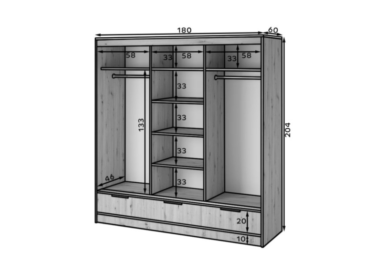 Kleiderschrank Rupert XL (180cm) Kleiderschrank Rupert XL (180cm)