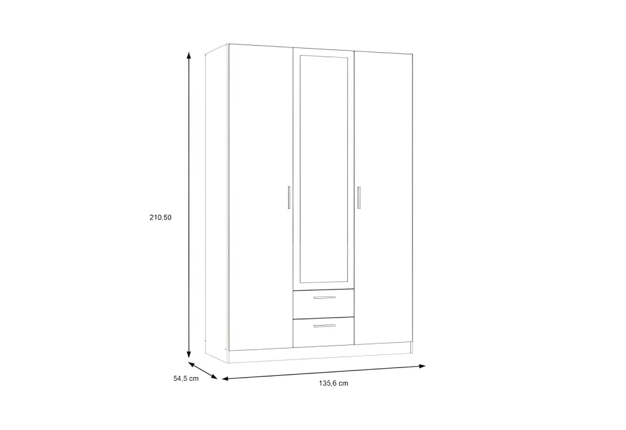 Kleiderschrank Trojanda (135cm)