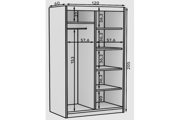Kleiderschrank Visp (120cm)