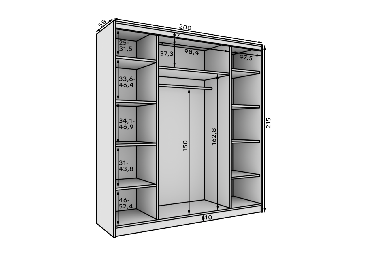 Kleiderschrank Walter (200cm)