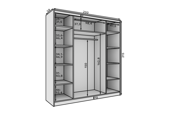 Kleiderschrank Walter (200cm)