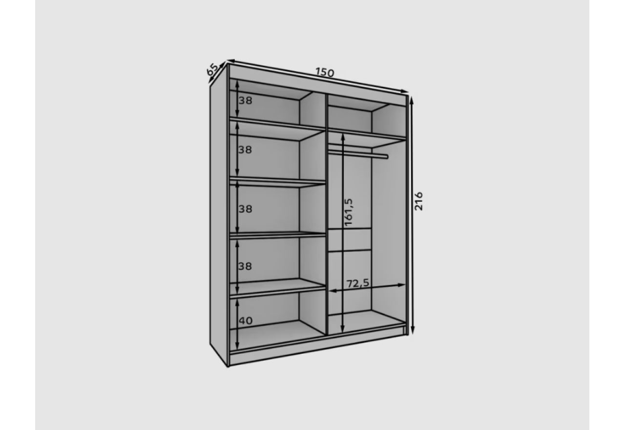 Kleiderschrank Aston (150cm) Kleiderschrank Aston (150cm)
