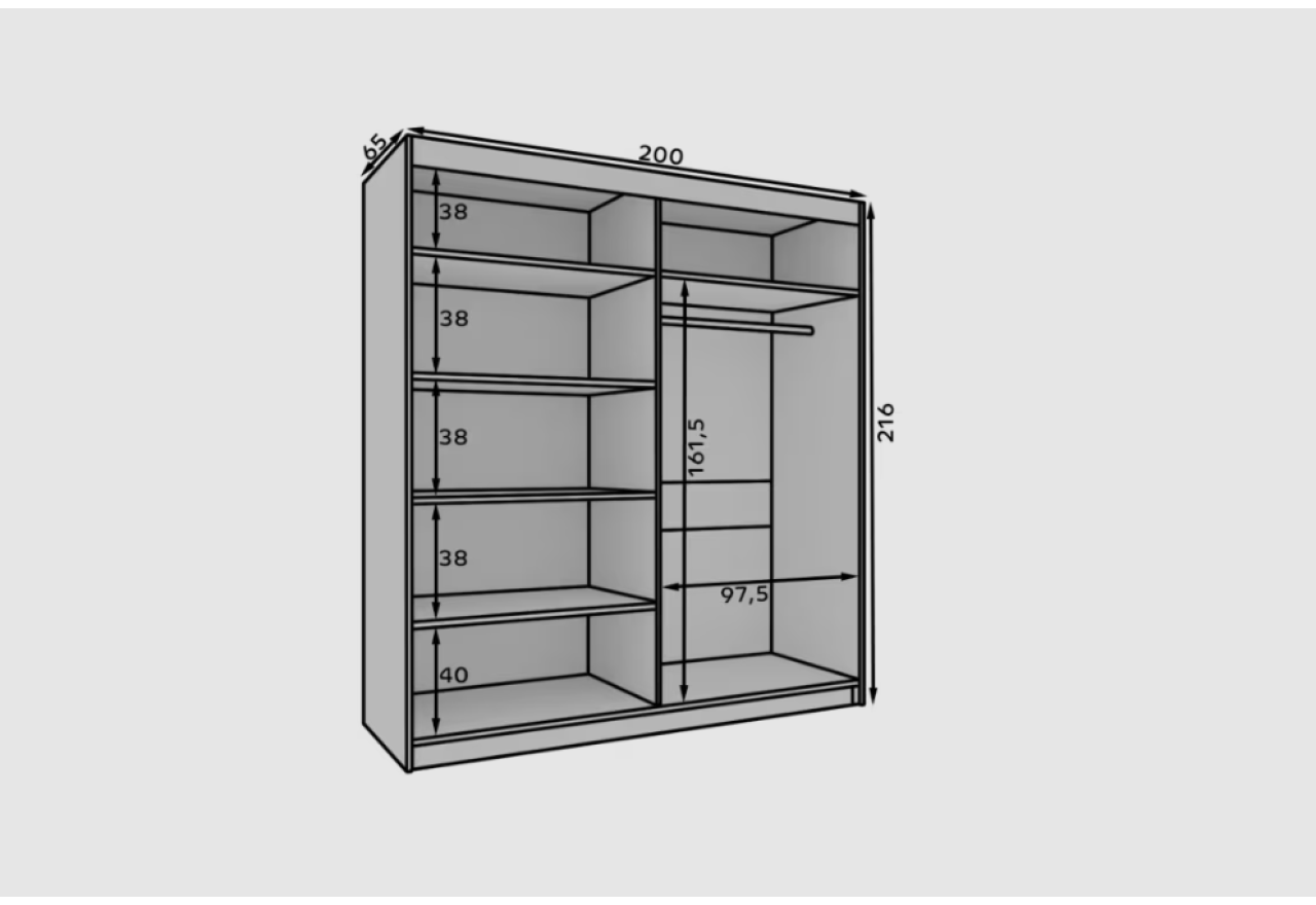 Kleiderschrank Aston (200cm) Kleiderschrank Aston (200cm)