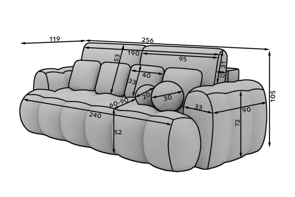 3 Pers. Couch Elon