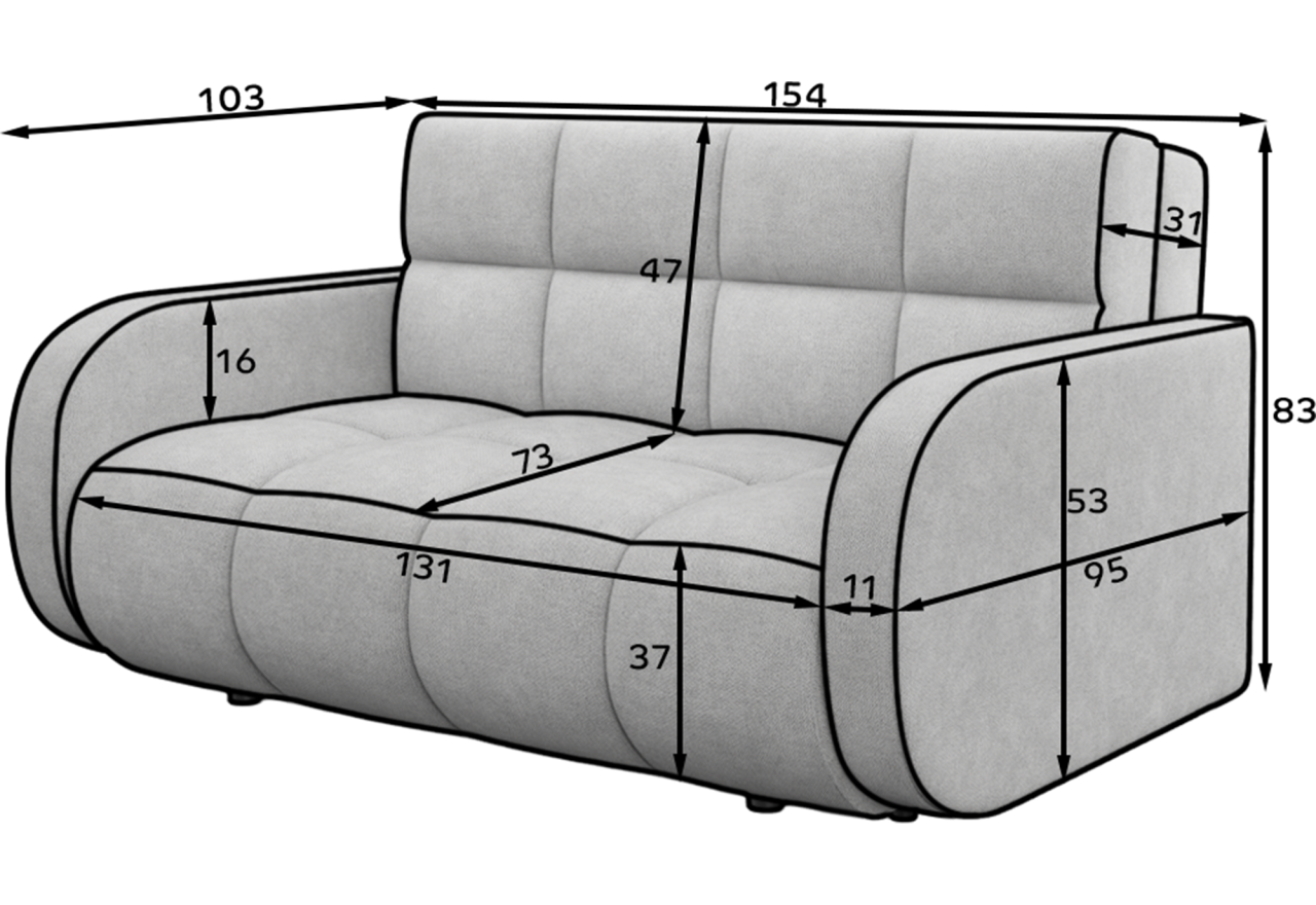 2 Pers. Couch Mango