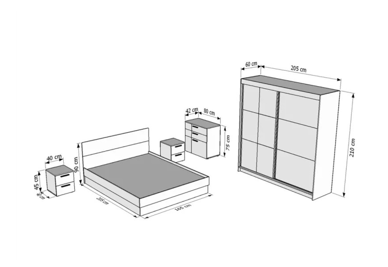 Schlafzimmer Set Silvey