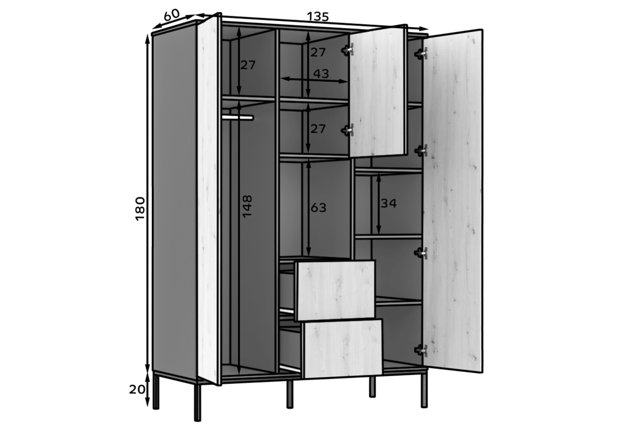  Highboard Farnia XLB