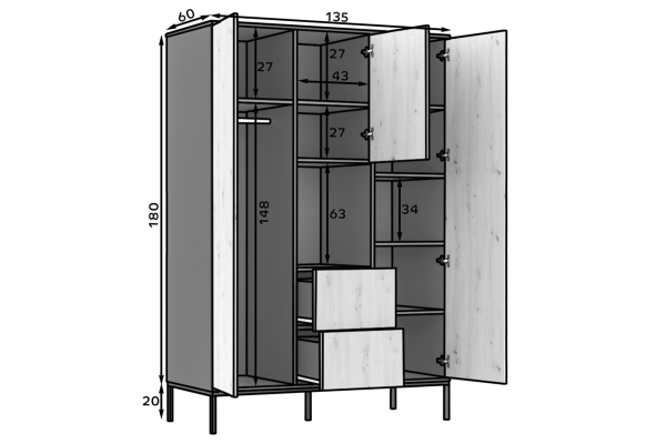  Highboard Farnia XLB