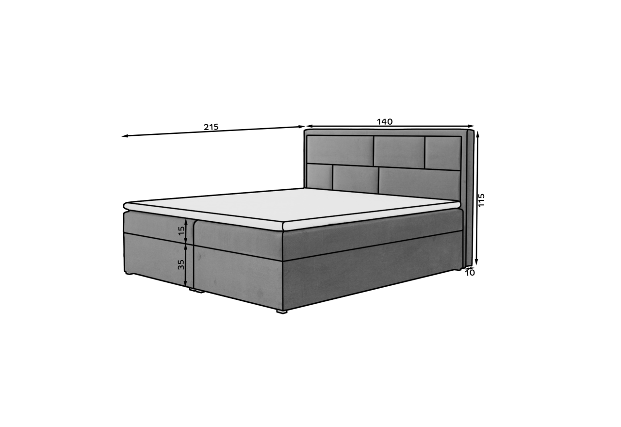 Boxspringbett Aaron S (140x200)