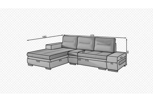 Ecksofa Legero L / An Lager