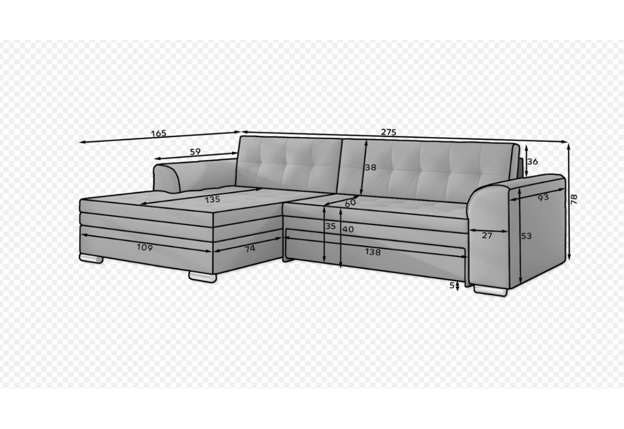 Ecksofa Merati L / An Lager