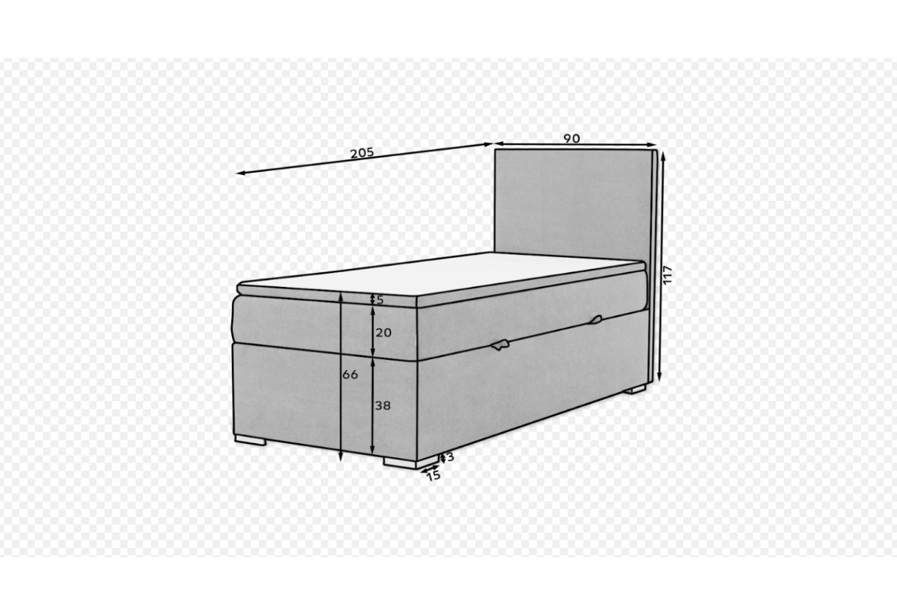 Boxspringbett  Nicole (90x200) / An Lager