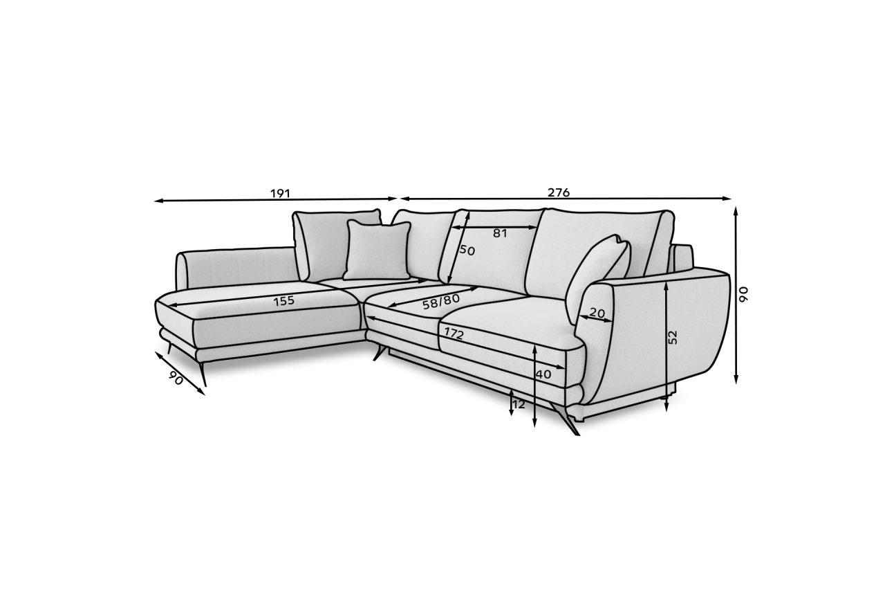 Ecksofa Olivio L / Ab Lager