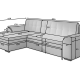 Ecksofa Oswald L / Ab Lager