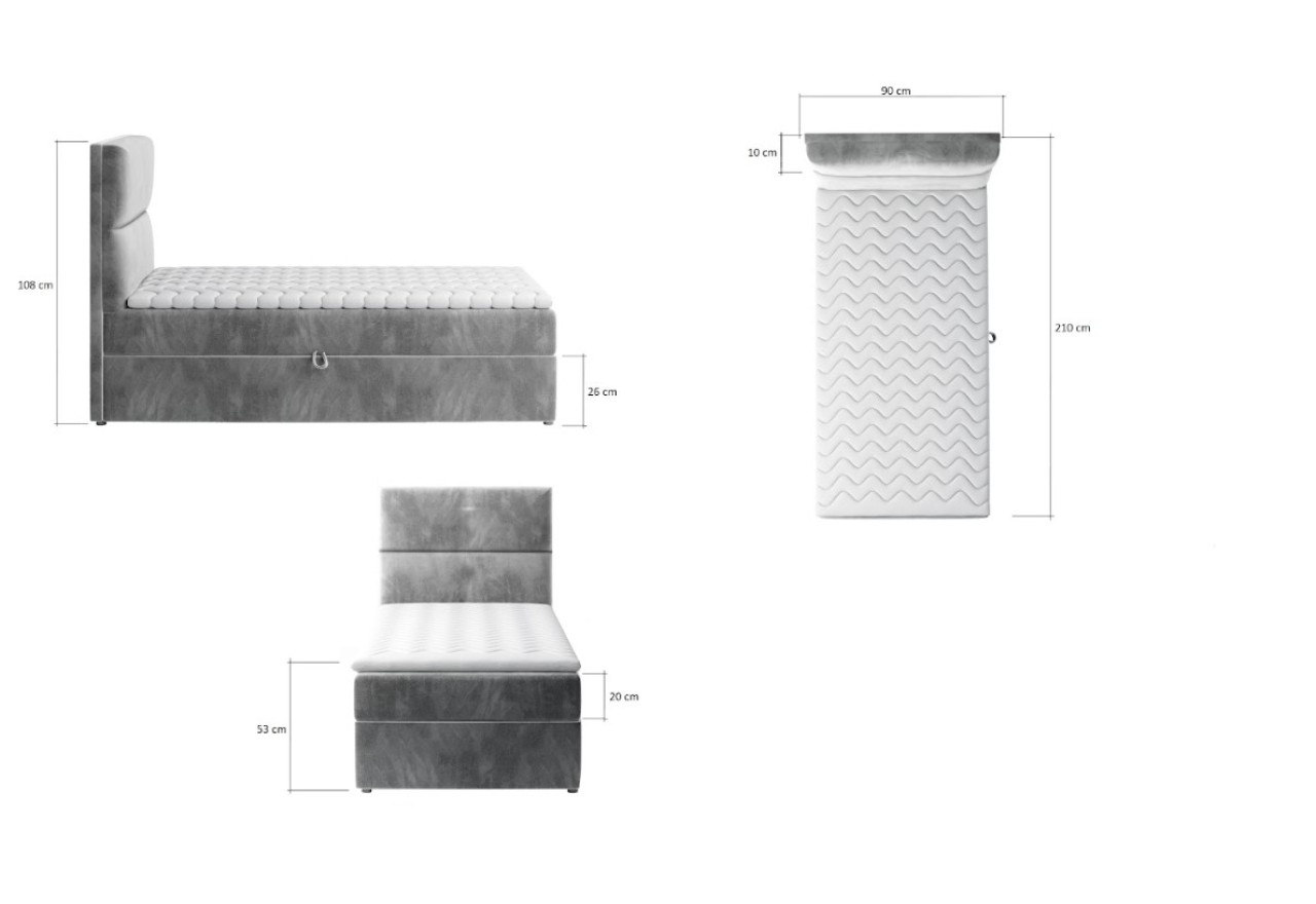 Boxspringbett  Revo 90x200) / An Lager