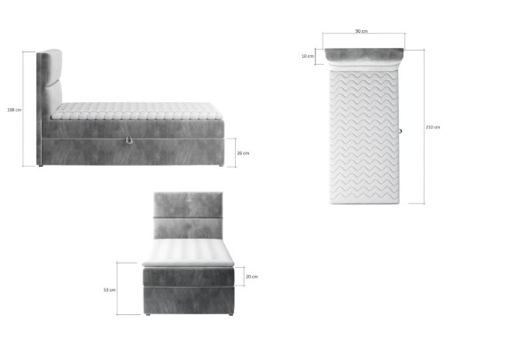 Boxspringbett  Revo 90x200) / An Lager