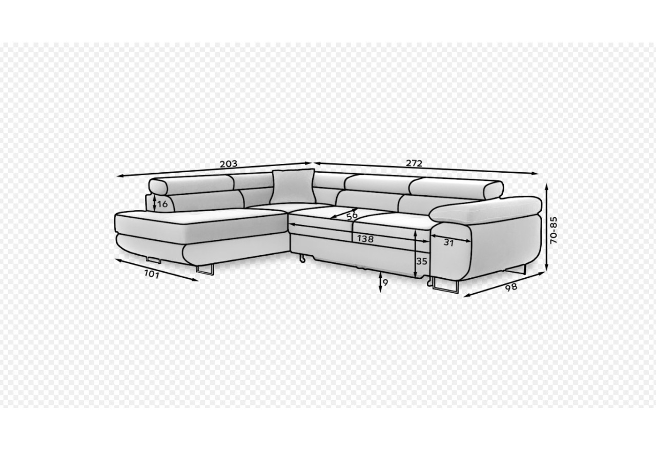 Ecksofa Rondon L / Ab Lager