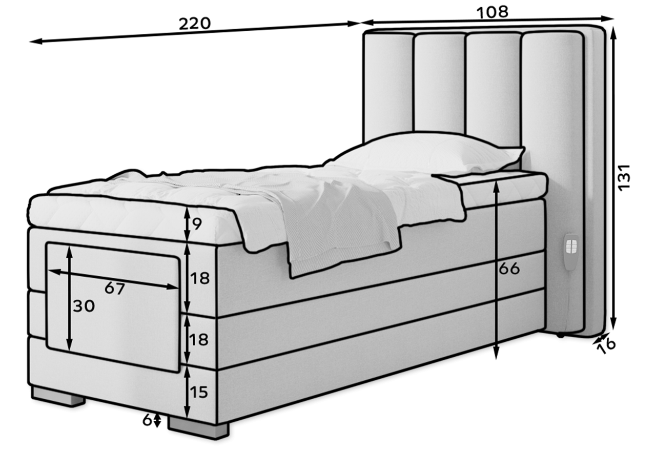 Boxspringbett Theo-XS (90x200)